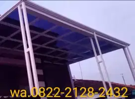 Kanopi carpored tetes minimalis mewah atap solarplat terasparan