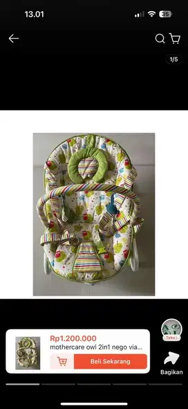 Owl baby bouncer buat nidurin baby