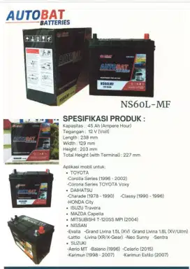 Promo Aki ns60L(46B24L) 45ah