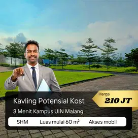 Tanah Kavling Dau Malang Potensial Kost, Sebelah Kampus UIN 3 Malang