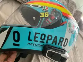 Edisi pensiun Helm ORI AGV leopard ukuran M + Cardo bold MULUS
