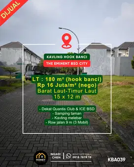 Kavling Hook Banci 180 m² The Eminent dekat ICE BSD City