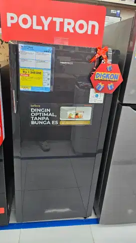 Kulkas polytron bisa cicilan (PRA 18DMY 180L tanpa bunga es