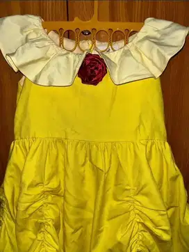 Dress Anak Model Princess Belle Merk Mourance Warna Yellow (Original)