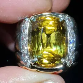 Permata Chrysoberyl Ring Emas Berlian
