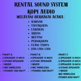 RENTAL SEWA SOUND SYSTEM KOPI AUDIO