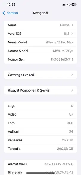 Iphone 11 pro max 256 gb