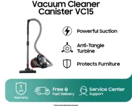 Samsung Canister Vacuum Cleaner, 390 W - VC15K4110VR