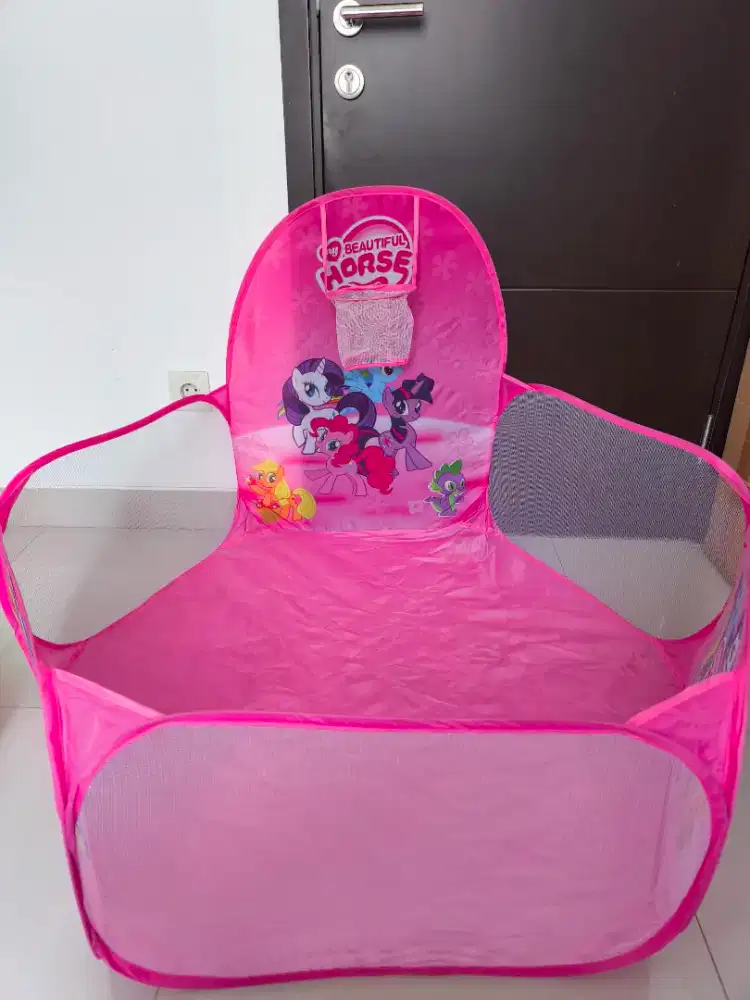 Arena Mandi Bola Lipat Anak My Little Pony & Ring Basket | Kolam Bola