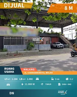 e011 Dijual Ruang Usaha Plus Gudang di Poros Jalan Malang