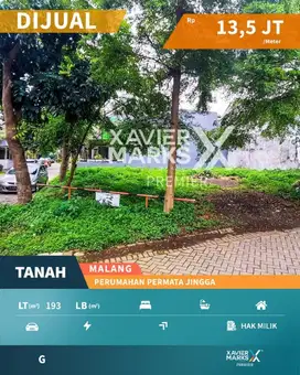 e017 Tanah Kavling Posisi Hook di Permata Jingga, Malang