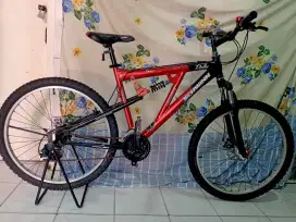 Sepeda MTB merk US,Full suspensi,Alloy,Normal,Siap gowes,Bonus Asesori