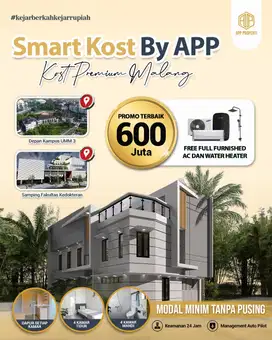 KAMAR KOS PREMIUM 600 JUTA DEPAN KAMPUS