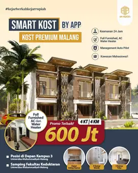 RUMAH KOS EKSKLUSIVE KOTA MALANG HANYA 600 JUTA