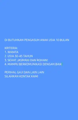 LOWONGAN PENGASUH ANAK