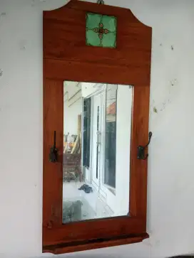 Kaca cermin jati antik tinggi 1 meter lebar 47 cm