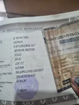 Honda vario 125 th 2016 Ss komplit, mesin halus