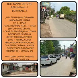 Jual Tanah murah BU pinggir jalan raya 402m2 di Bojonggede -Bogor 22