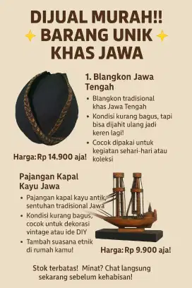 Blangkon bekas dari Jawa