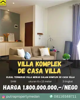 DIJUAL VILLA FULL FURNISHED DALAM KOMPLEK DE CASA VILLA