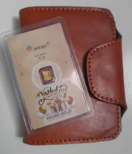 Dompet Emas Micro Kulit Sapi Asli
