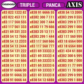 AXIS-C) NOCAN Axis Triple kartu perdana nomor cantik 888 999 rapi