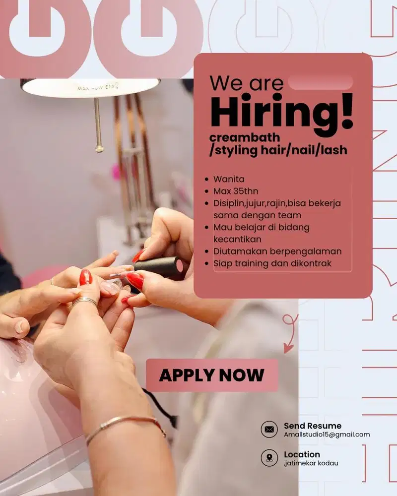 lowongan therapist eyelash&nail
