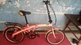 Sepeda lipat merk evergreen 20in 6 speed istimewa