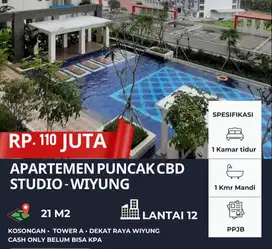 PUNCAK CBD MURAH ‼️ Apartemen Studio Kosongan dekat Raya Wiyung