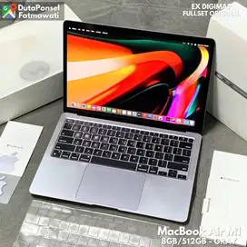 MACBOOK AIR M1 13” CHIP M1 8GB/512GB GRAY EX DIGIMAP FULL SET ORI