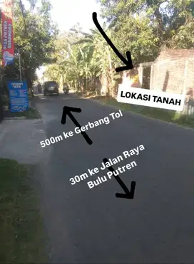 Dijual Tanah Pekarangan Luas 1.000m2 Dekat Gerbang Tol Nganjuk