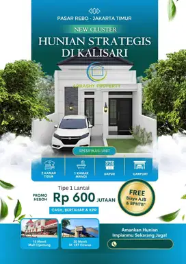 Rumah 1 lantai 600 jutaan di kalisari cijantung Jakarta Timur