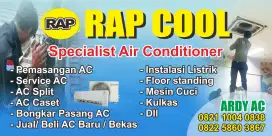 Cuci ac, bongkar+pasang, perbaikan kulkas, isi freon dll