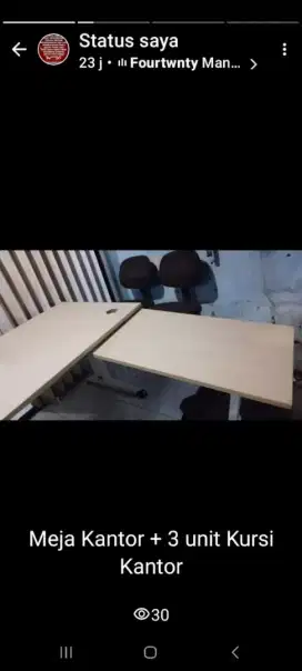 Meja Kantor + 3 unit Kursi