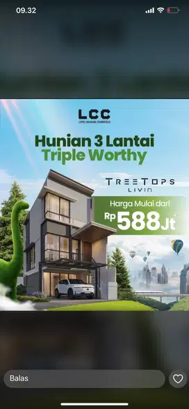 RUMAH 3 LANTAI CICILAN3 JUTAAN TERBARU DI LIPPO CIKARANG