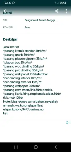 Jasa tukang interior