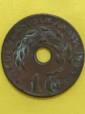 Uang Logam Kuno 1C Nederlandsch 1945