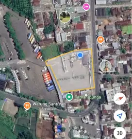 Dijual Tanah Parkiran Santera Batu – Lebar 50-60m, HGB Hadap Utara