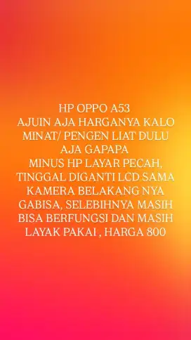 HP SECOND OPPO A53