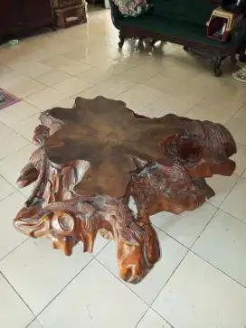 meja akar kayu jati