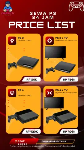 Sewa PS3 & PS4 Karawang
