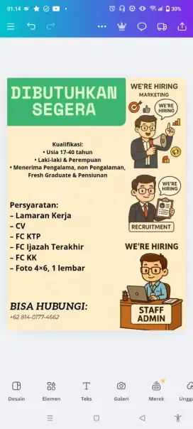 Kami sedang membuka loker