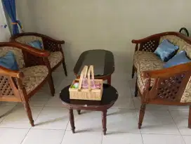Meja kursi tamu jati minimalis