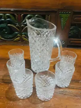 Diamond Bohemia Water Set 1+6 – Made in Czechoslovakia