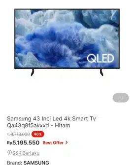 SAMSUNG QLED 43Q85 PROMO MURAH BANGET