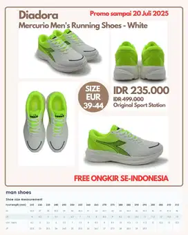 Diadora Mercurio Men's Running Shoes - White | Sepatu Lari Pria 39-44