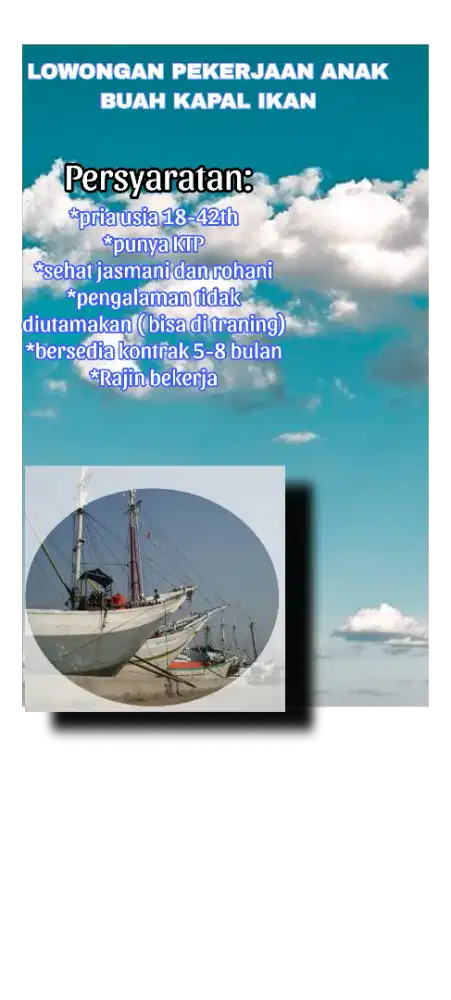 Lowongan kerja ABK kapal