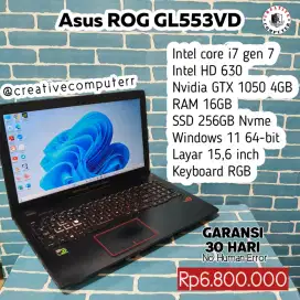 Asus ROG GL553VD, core i7, GTX 1050 4GB, RAM 16GB, SSD 256GB