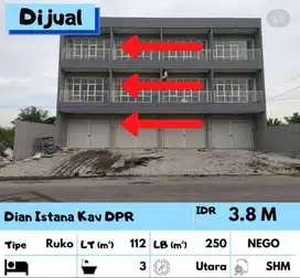 Ruko 3 Lantai Dian Istana Kav DPR TURUN HARGA