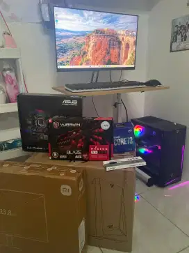 PC/ CPU/ KOMPUTER GAME SIAP PAKAI i3 gen 10/VGA RX 550 4gb/ monitor 24